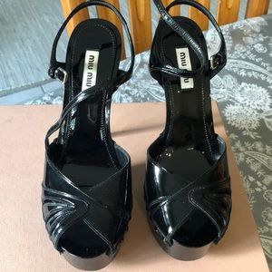 Miu Miu Ankle Strap Leather Sandal